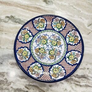 Talavera Mexican Pottery Hand Painted 9.5 in Plate Decorative Wall Hanging